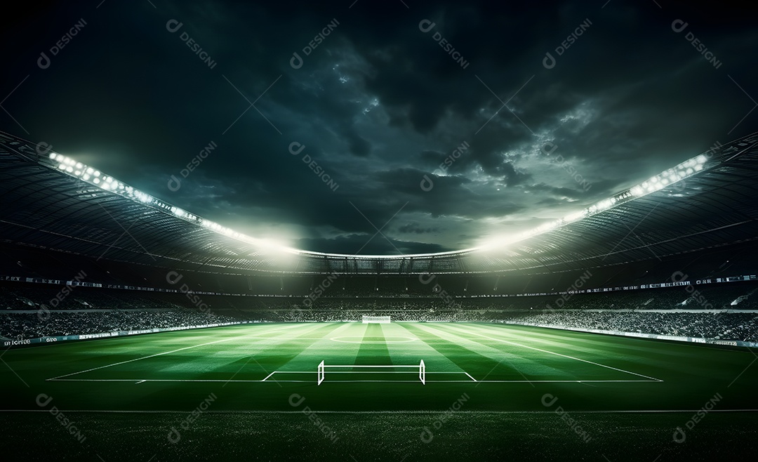 Vista de um estádio de futebol