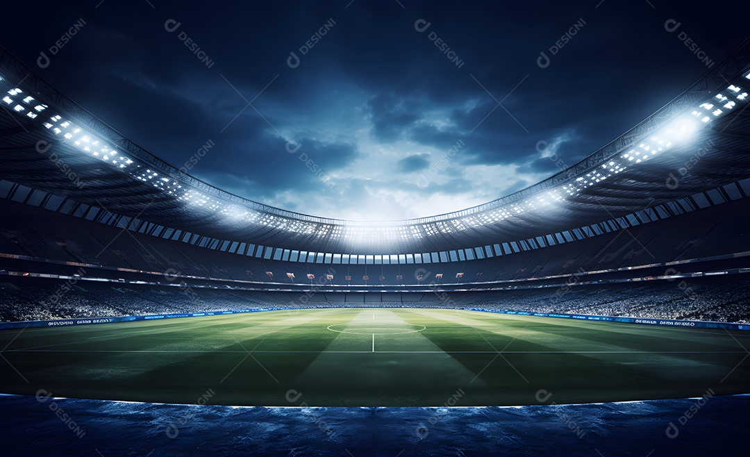 Vista de um estádio de futebol