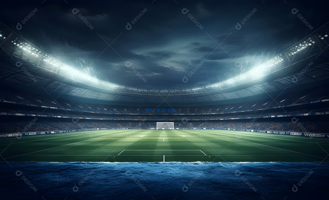 Vista de um estádio de futebol