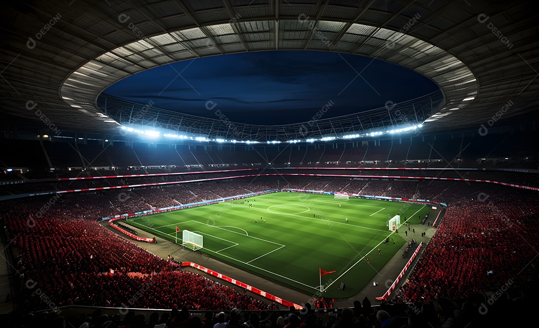 Vista estádio de futebol