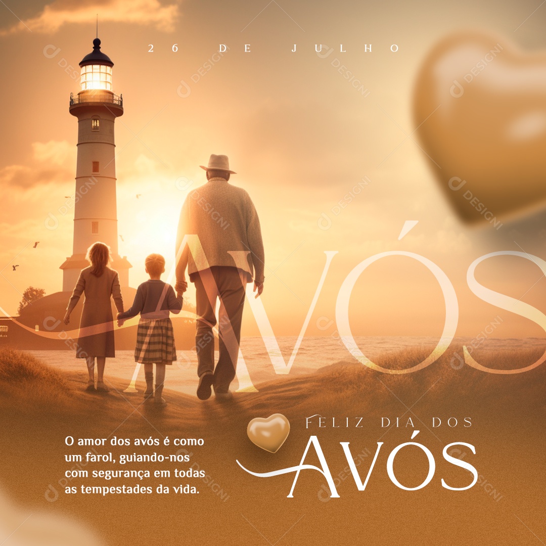 Feliz Dia Dos Avós 26 De Julho é Como Um Farol Social Media PSD Editável