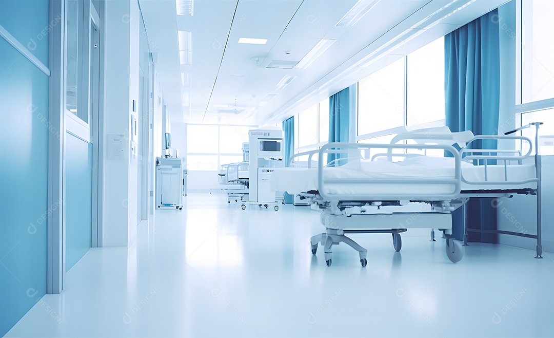 Vista de um corredor do hospital