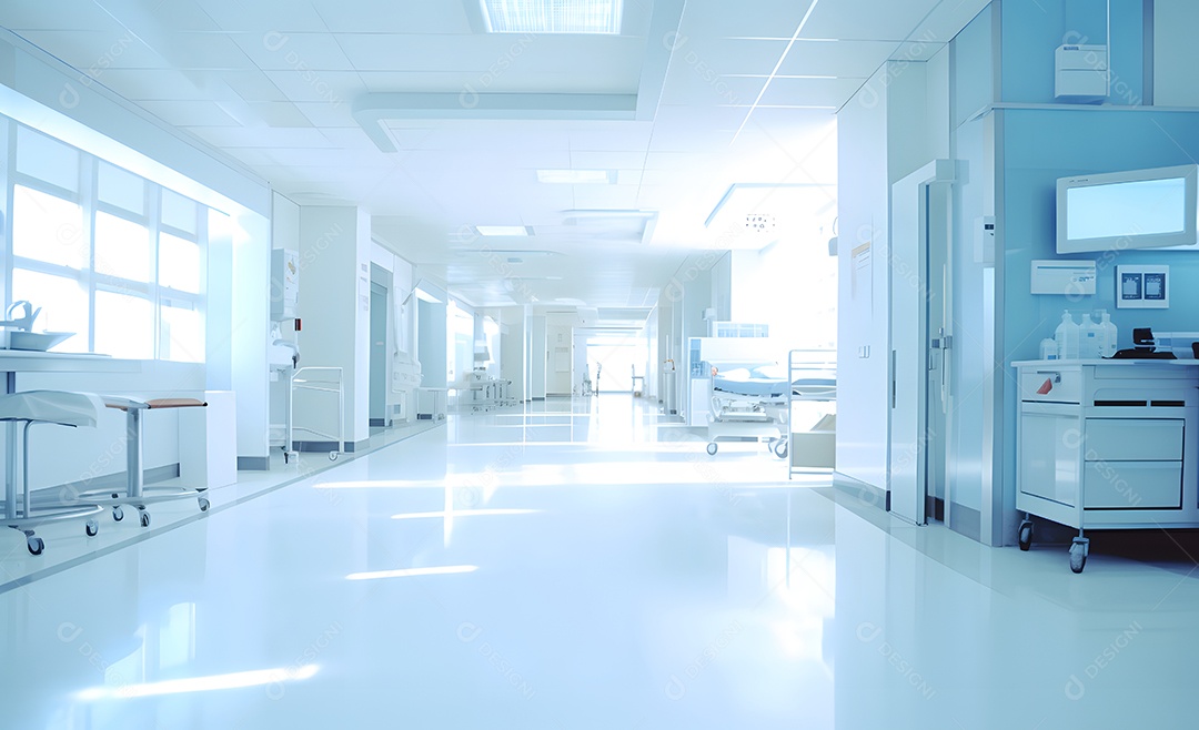 Vista de um corredor do hospital