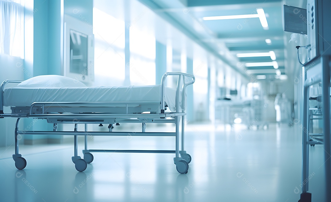 Vista de um corredor do hospital