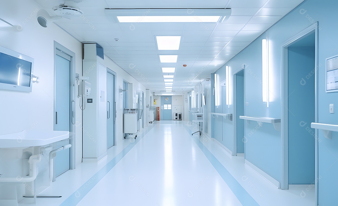 Vista de um corredor do hospital