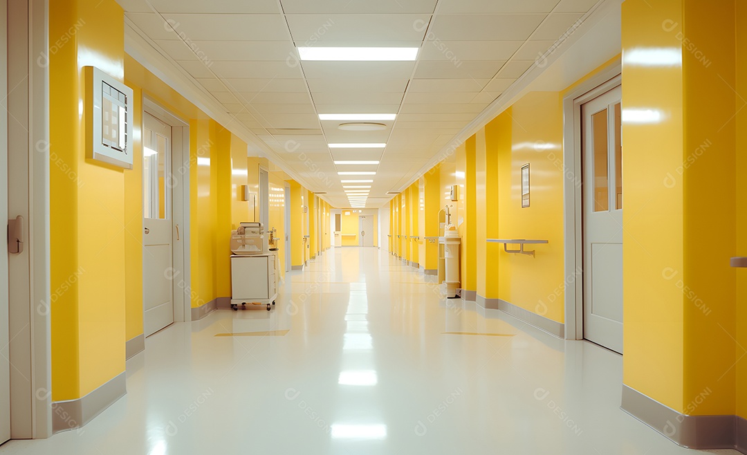 Vista de um corredor do hospital