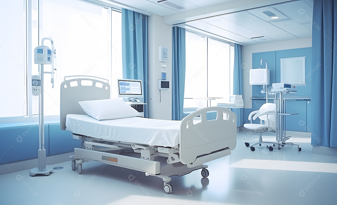 Vista de um corredor do hospital