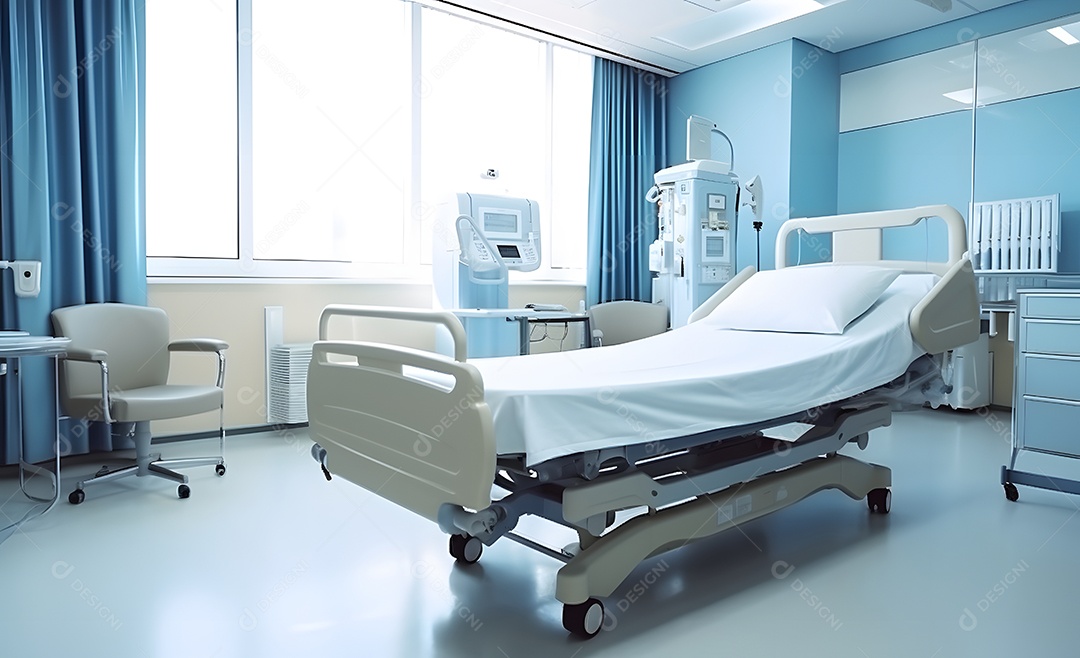 Vista de um corredor do hospital