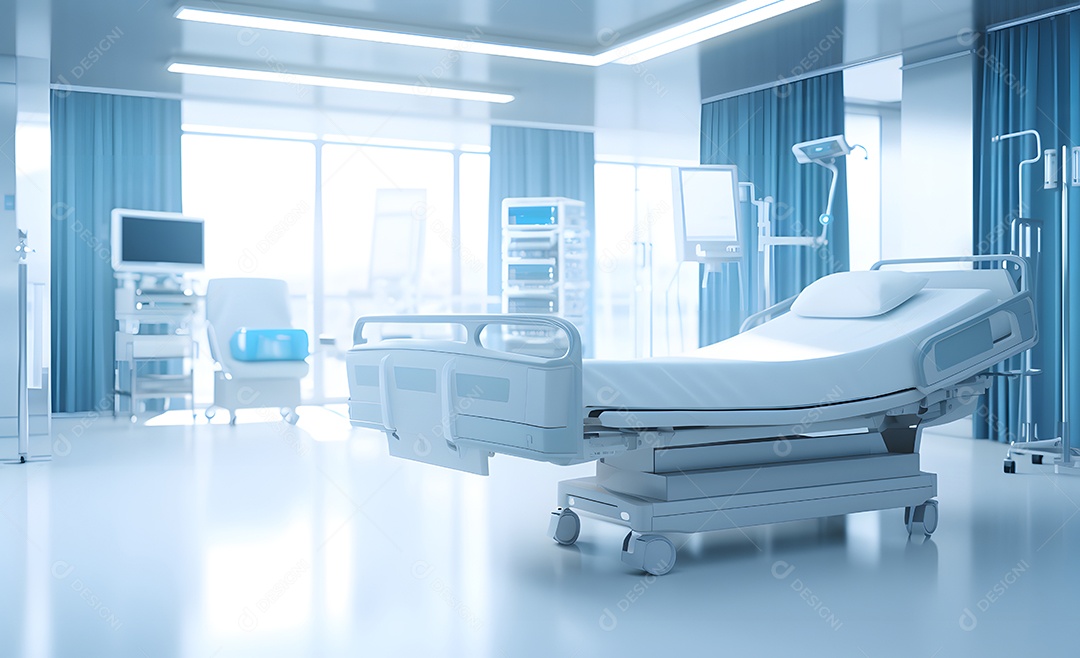 Vista de um corredor do hospital