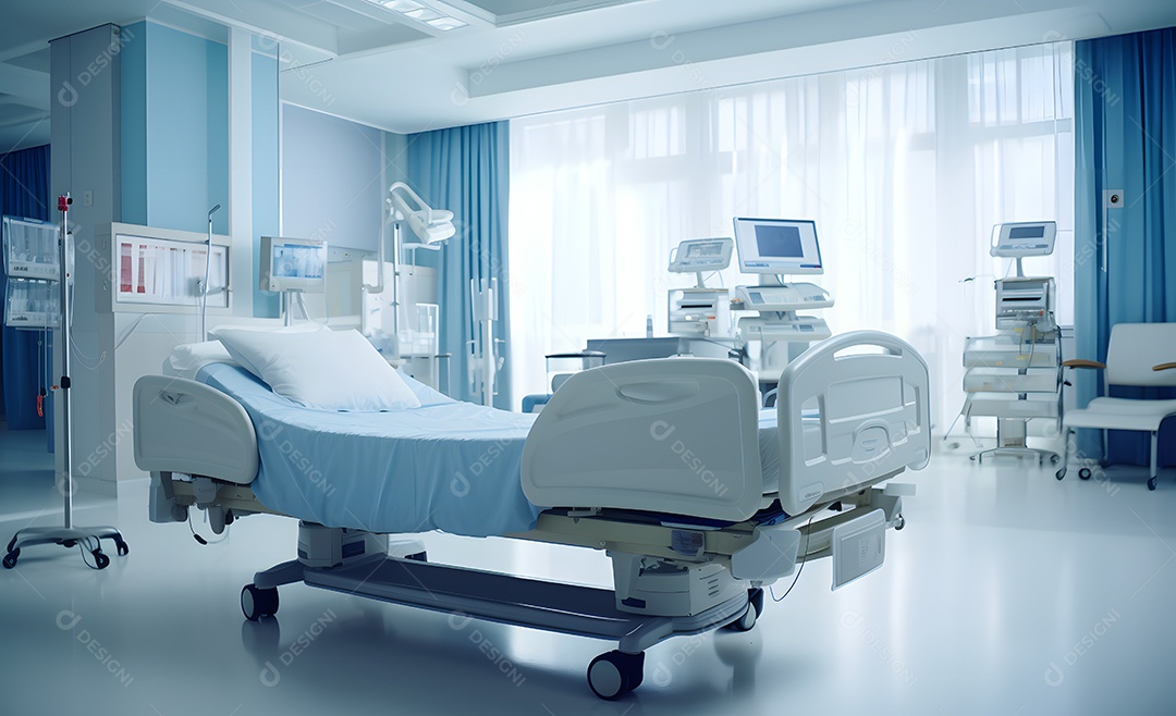 Vista de um corredor do hospital