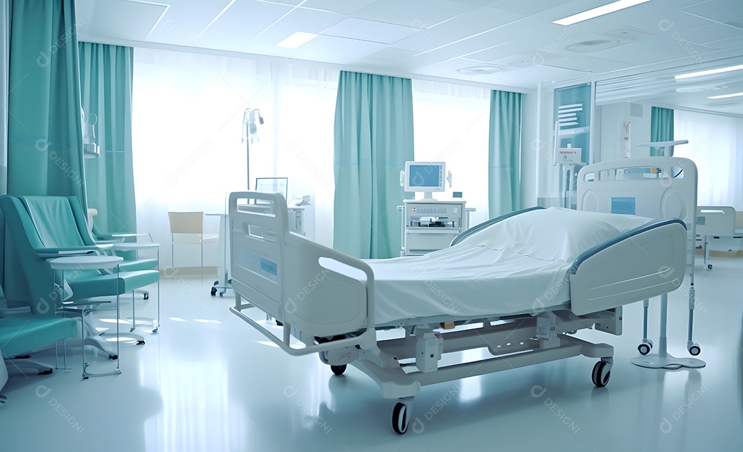 Vista de um quarto do hospital