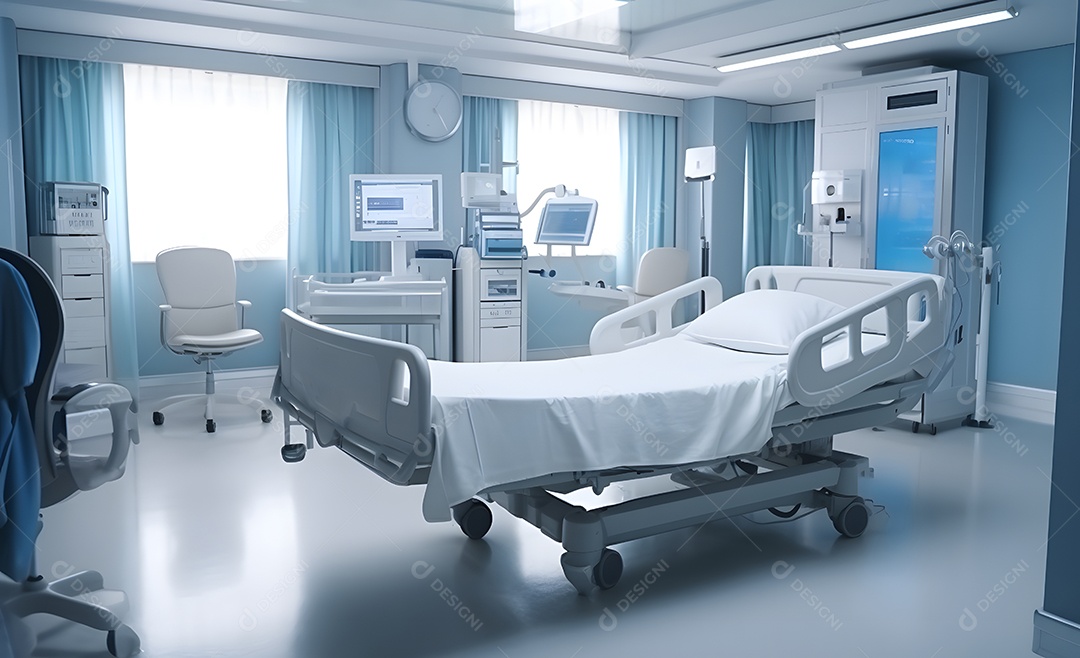 Vista de um quarto do hospital