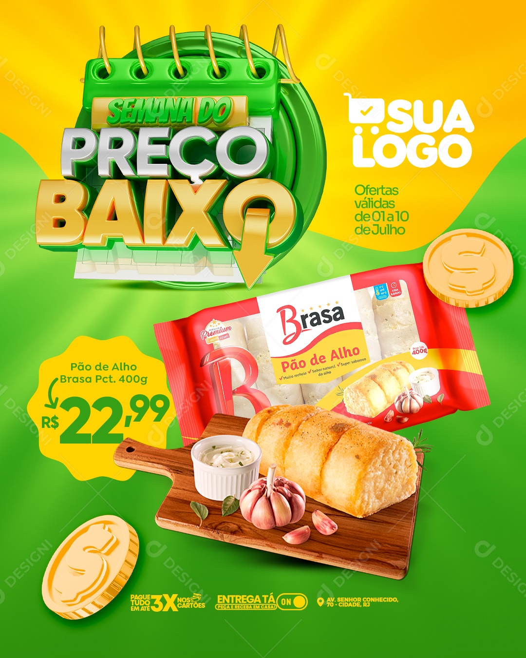 Selo 3D Semana do Preço Baixo Composição PSD