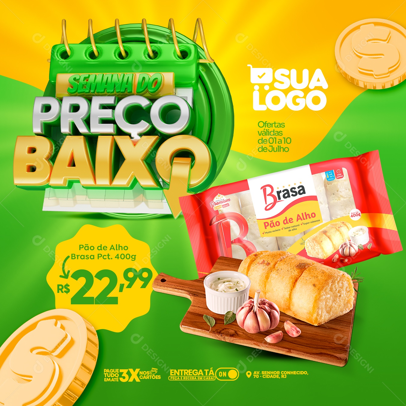 Selo 3D Semana do Preço Baixo Para Composição PSD