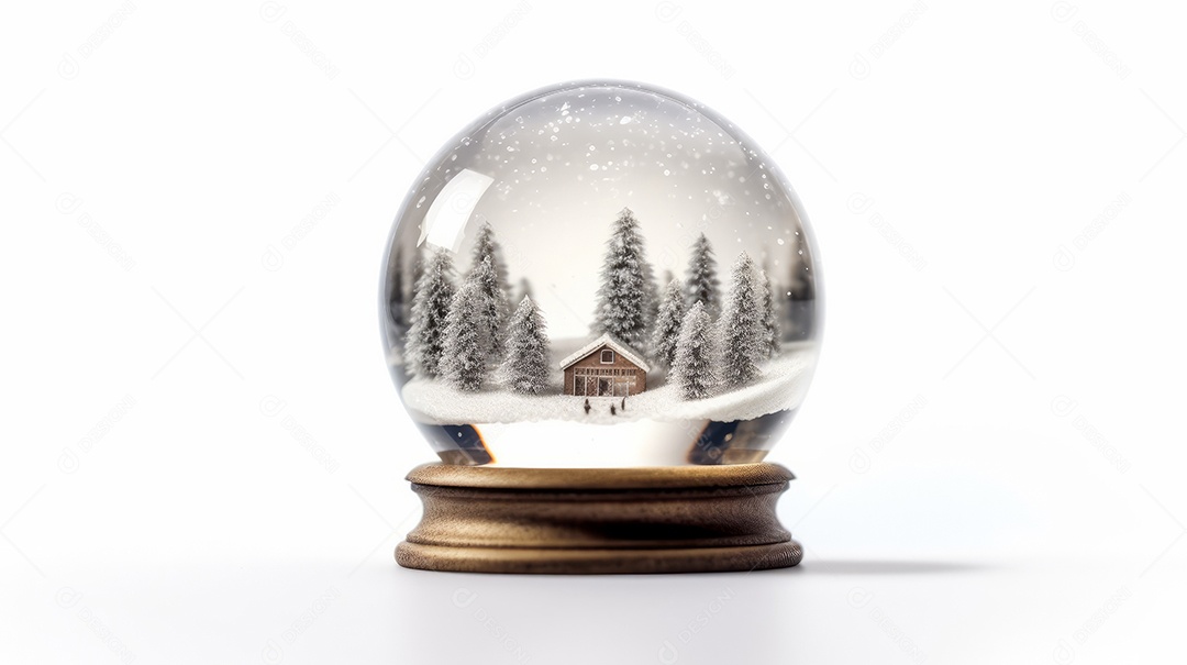 Feliz Natal Globo de neve IA generativa.