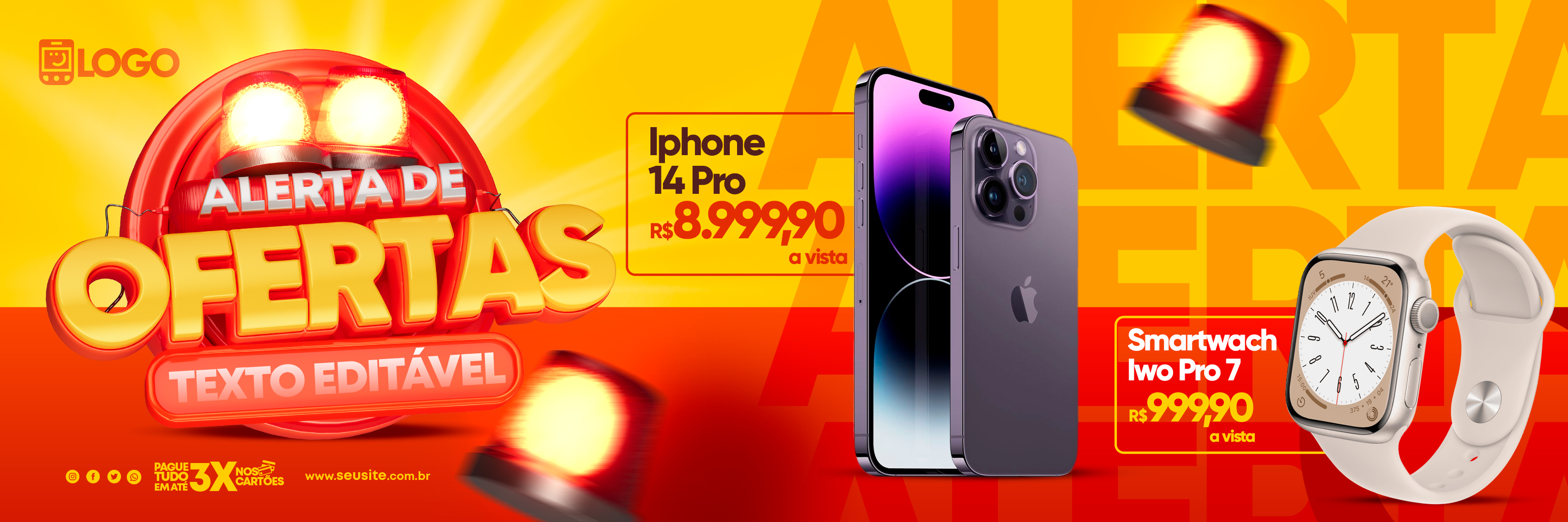 Selo 3D Alerta De Ofertas Para Composição PSD