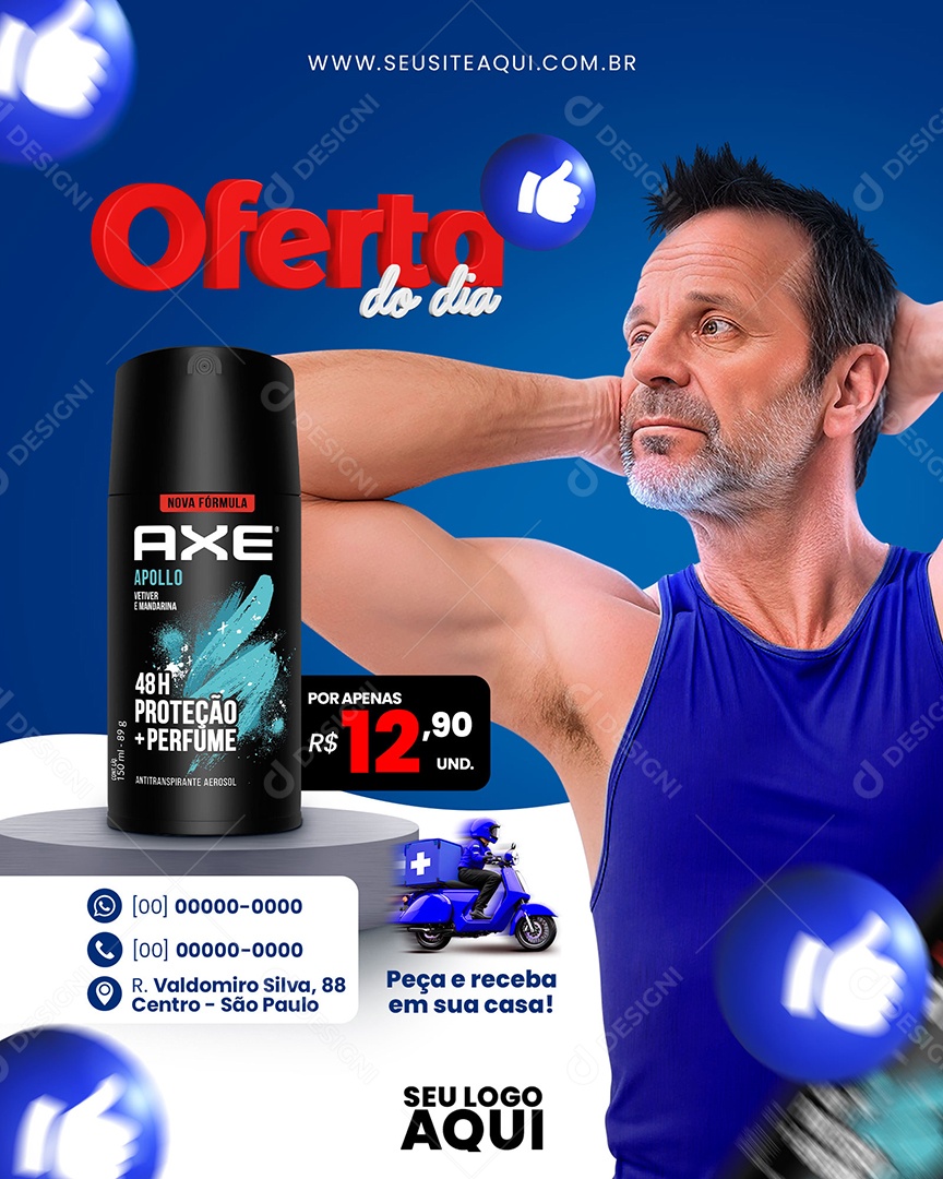 Social Media Oferta Do Dia Desodorante Axe Farmácia PSD Editável