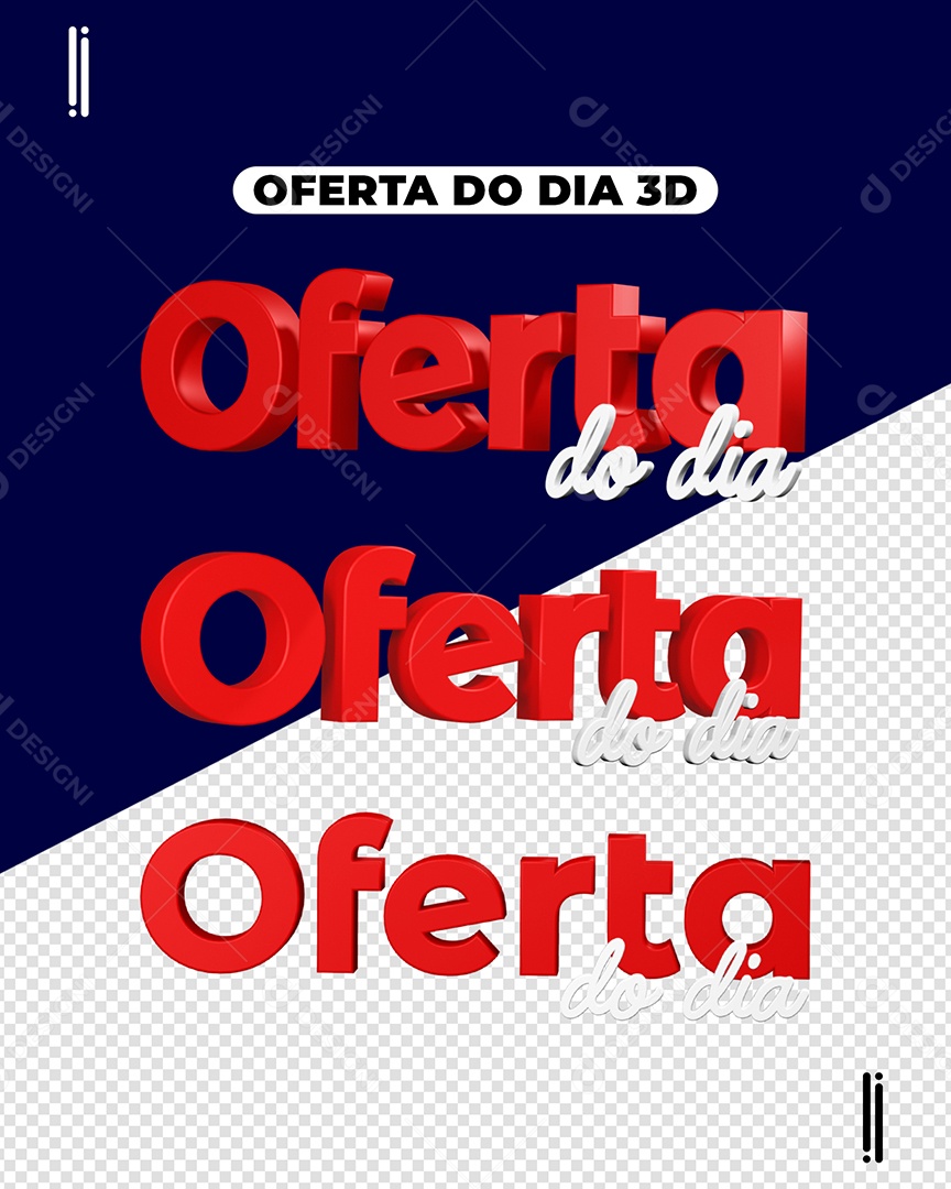 Texto 3D Oferta Do Dia Vermelho Para Composição PSD