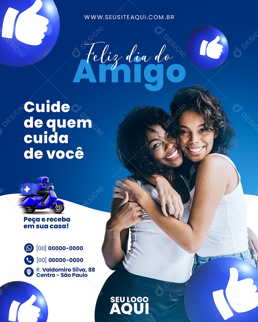 Social Media Feliz Dia Do Amigo Cuide De Quem Cuida PSD Editável