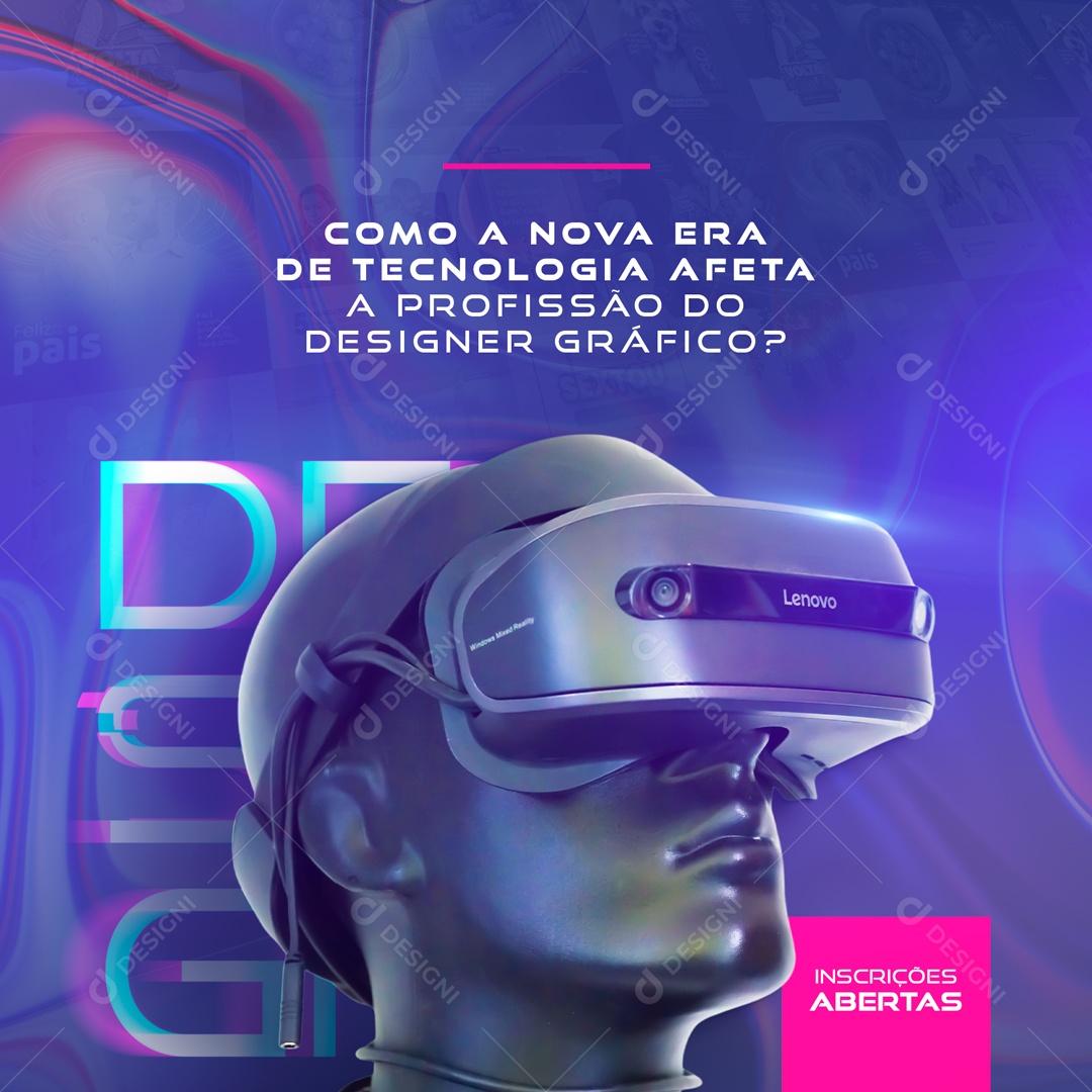 Como A Nova Era De Tecnologia Curso De Designer Gráfico Social Media PSD Editável