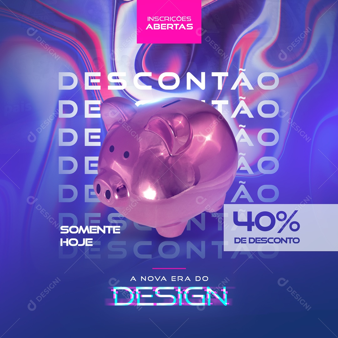 Inscrições Abertas Curso De Designer Gráfico Descontão Social Media PSD Editável