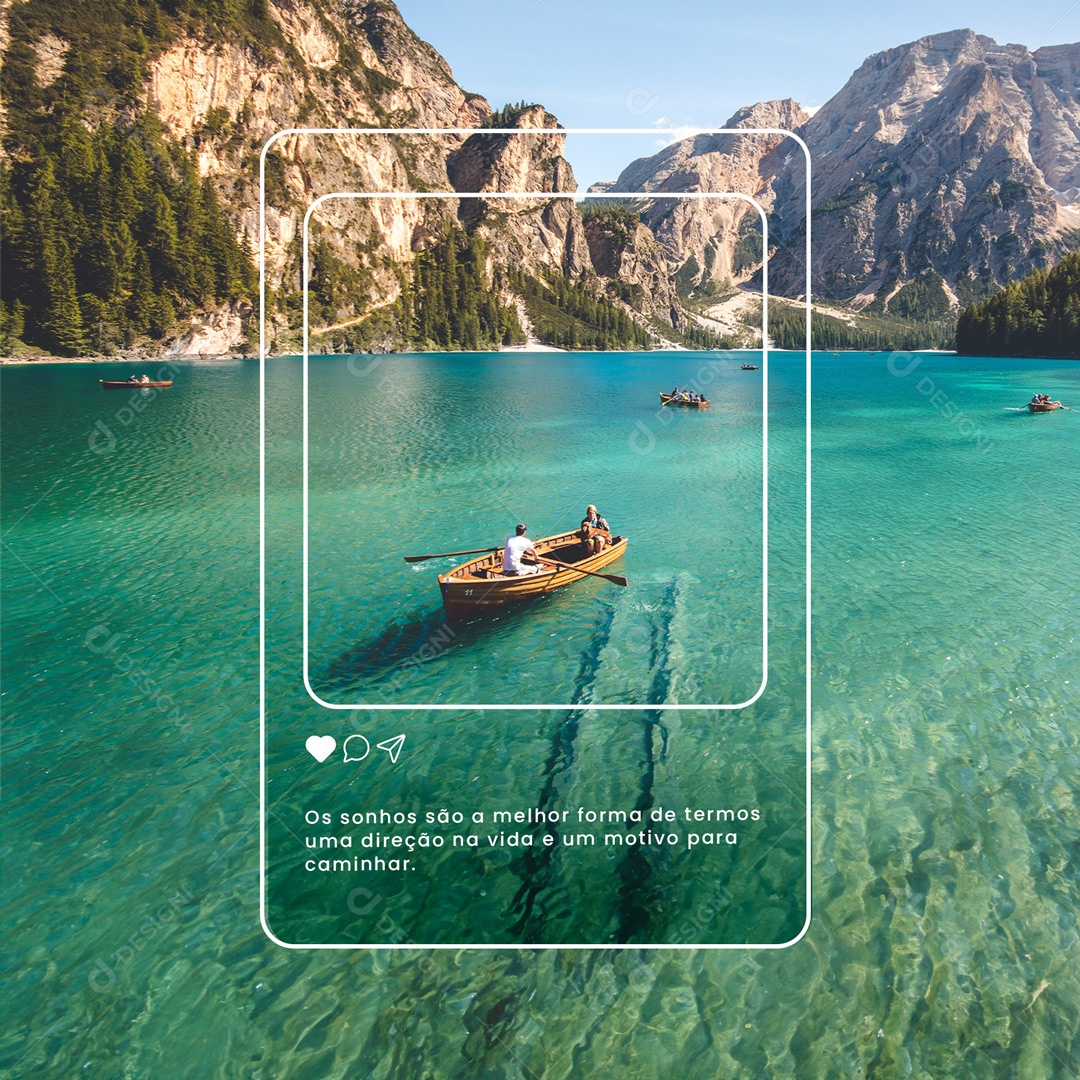 Os Sonhos São A Melhor Forma Frase Motivacional Social Media PSD Editável