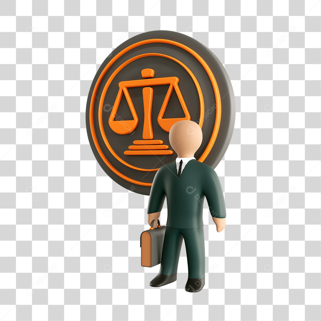 Elemento 3D Advogado Para Composição PNG Transparente