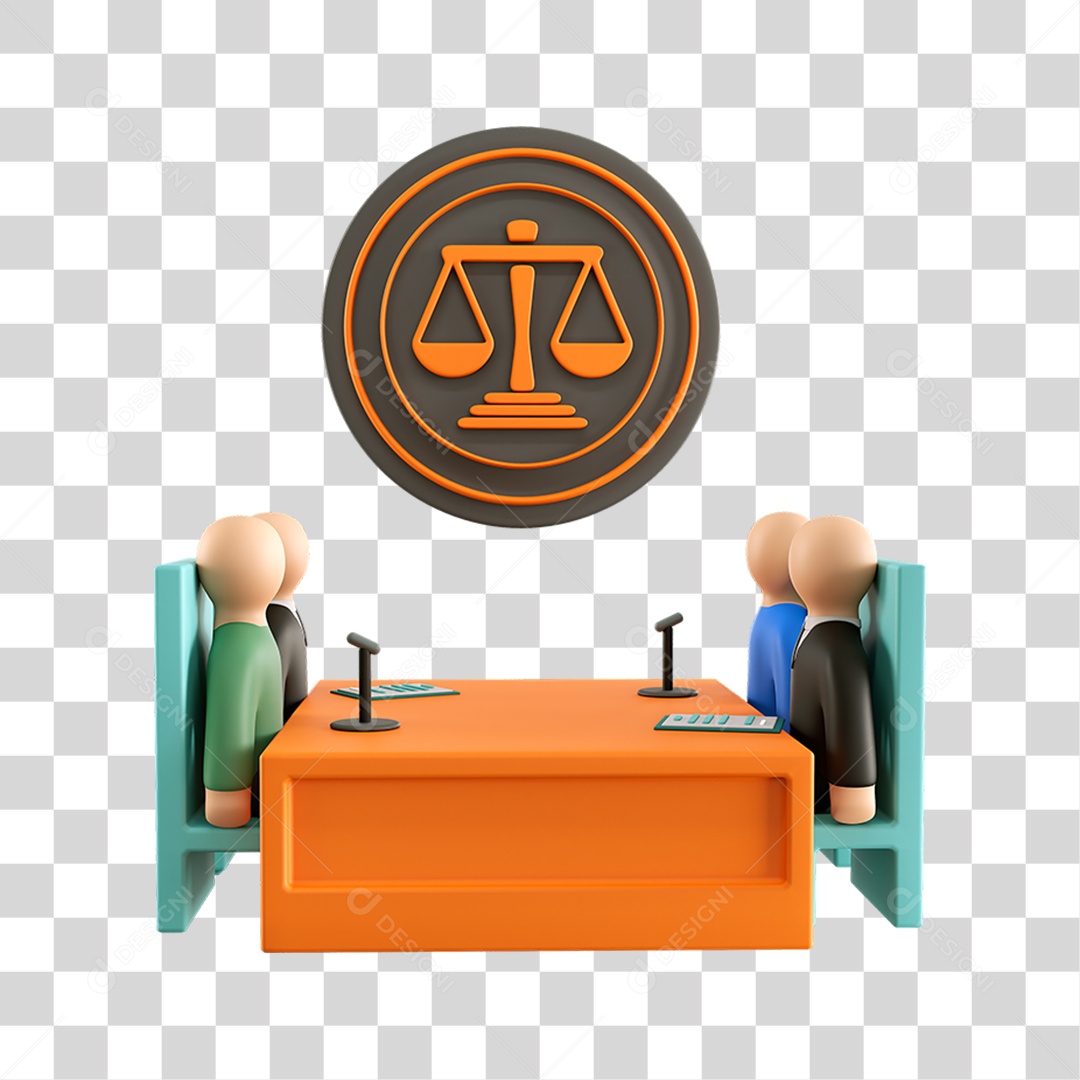 Elemento 3D Conciliação  Para Composição PNG Transparente