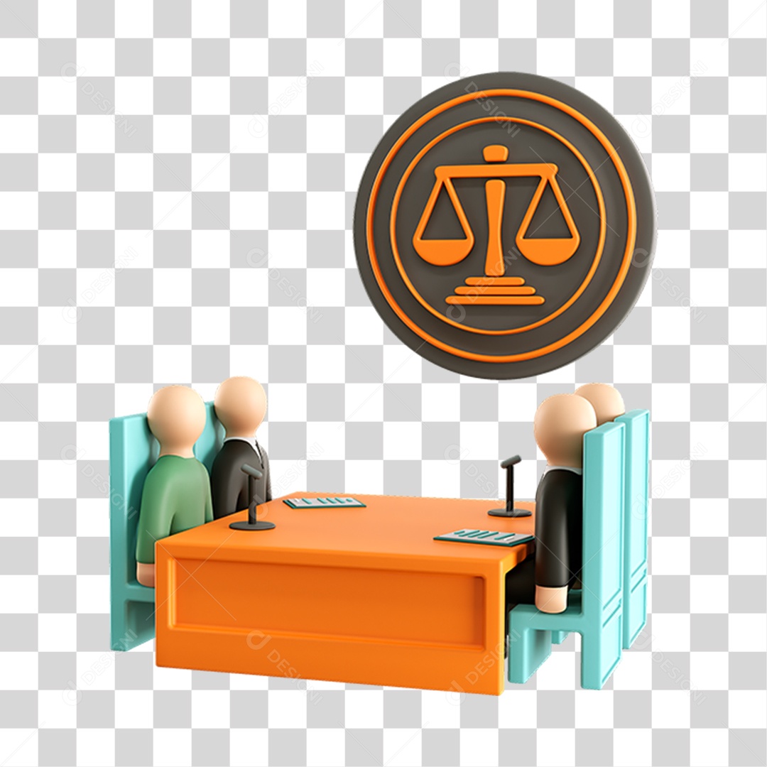 Elemento 3D Conciliação  Para Composição PNG Transparente