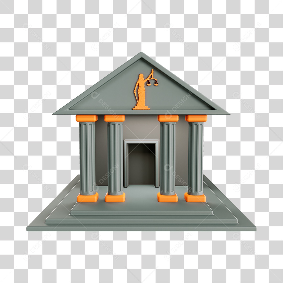 Elemento 3D Fórum Para Composição PNG Transparente