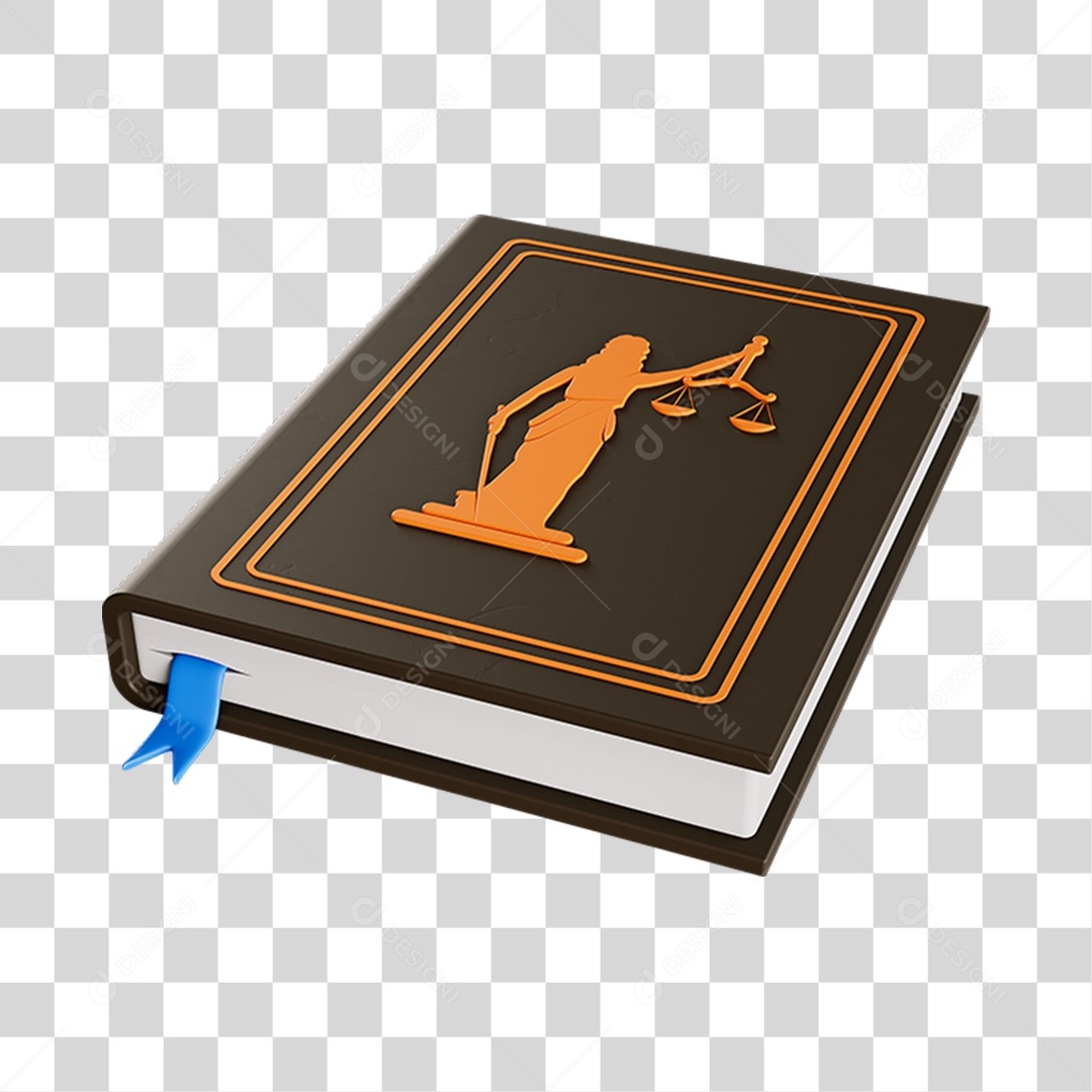 Elemento 3D Símbolo Livro Senhora Justiça Para Composição PNG Transparente