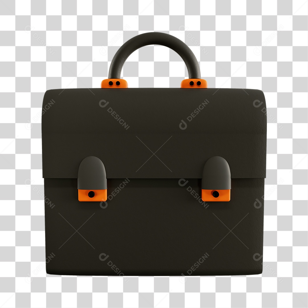 Elemento 3D Maleta de Advogado Para Composição PNG Transparente