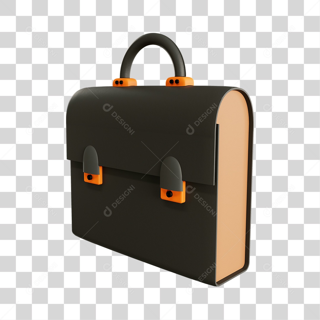 Elemento 3D Maleta de Advogado Para Composição PNG Transparente
