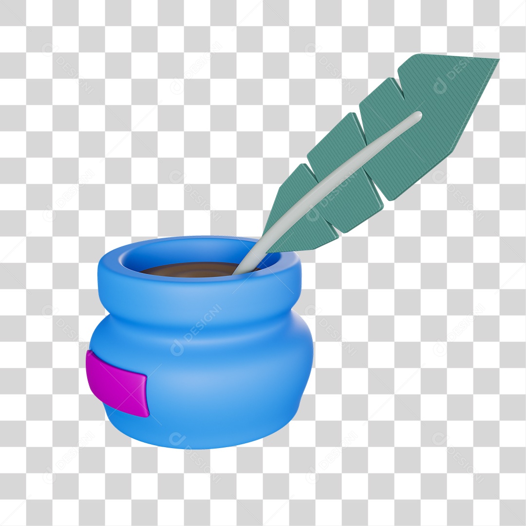 Elemento 3D Tinta Para Escrita Para Composição PNG Transparente