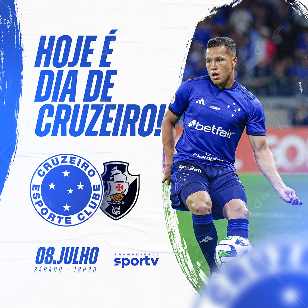 Hoje é Dia de Cruzeiro Social Media PSD Editável