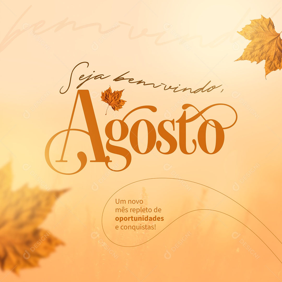 Bem Vindo Agosto Social Media PSD