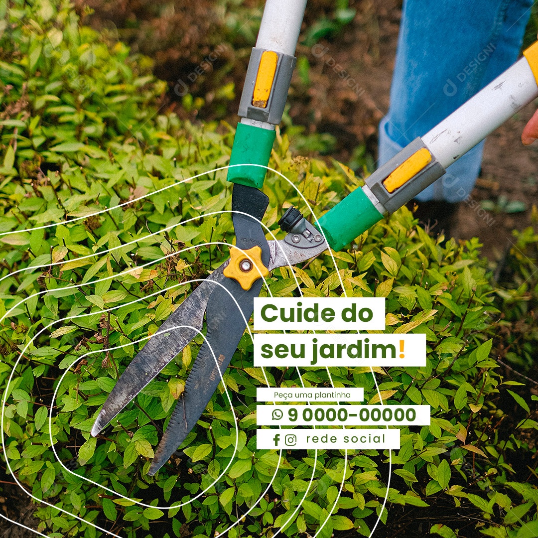 Cuide Do Seu Jardim Jardinagem Social Media PSD Editável