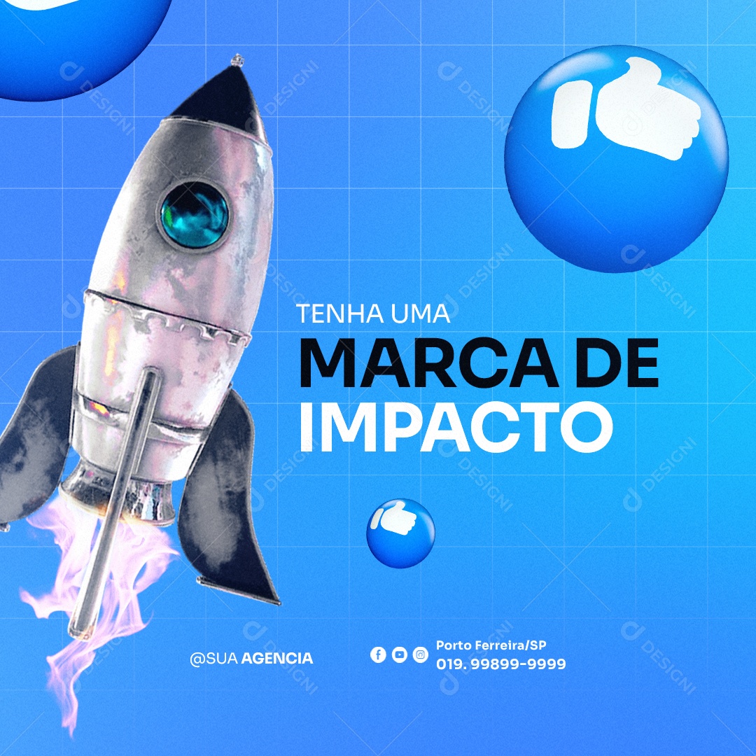 Tenha Uma Marca De Impacto Marketing Digital Social Media PSD Editável