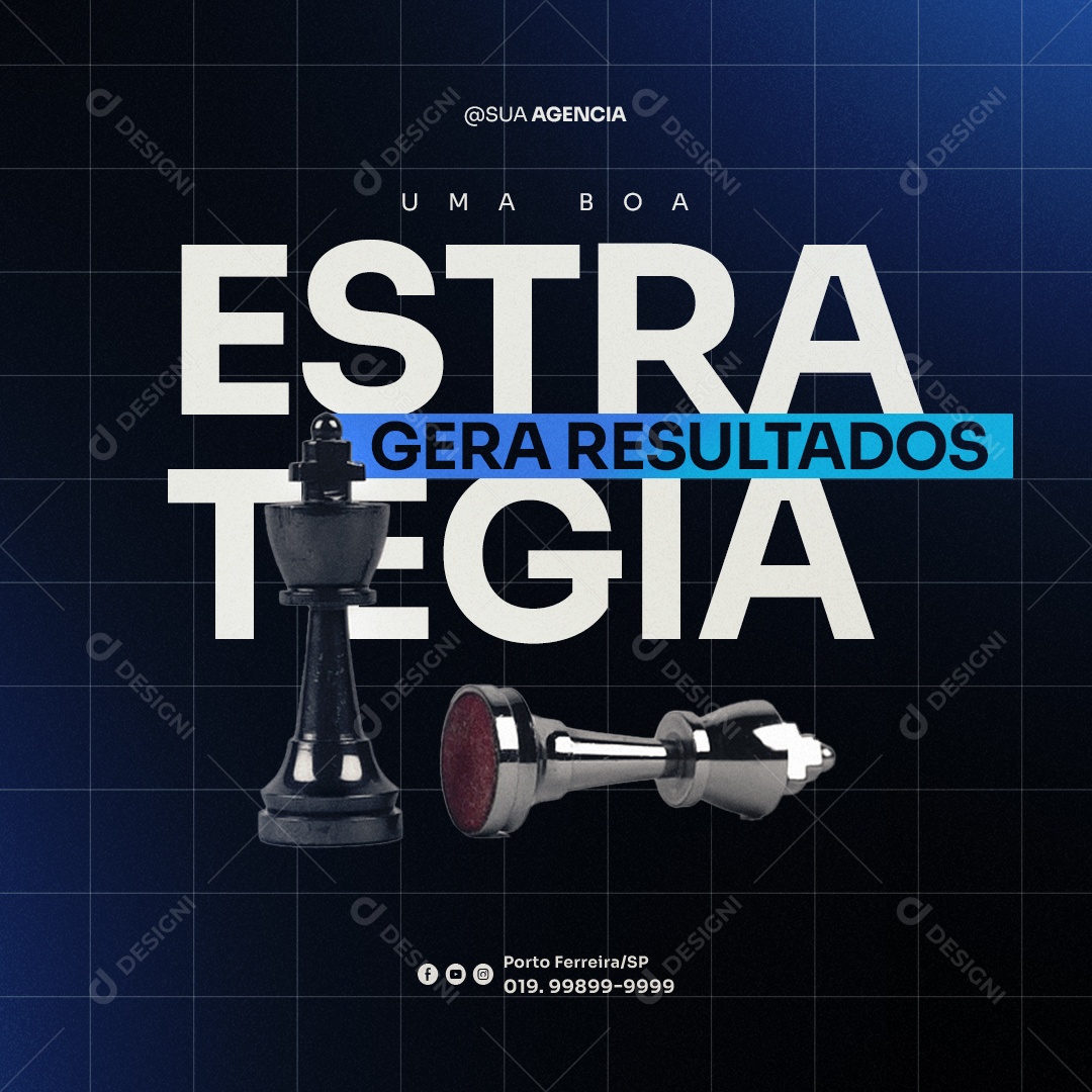 Uma Boa Estratégia Gera Resultados Marketing Digital Social Media PSD Editável