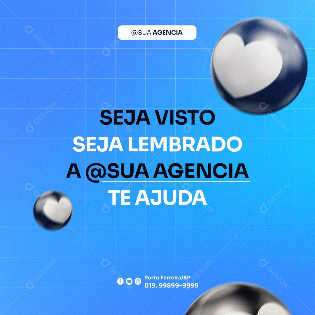 Seja Visto Seja Lembrado A Agência Marketing Digital Te Ajuda Social Media PSD Editável