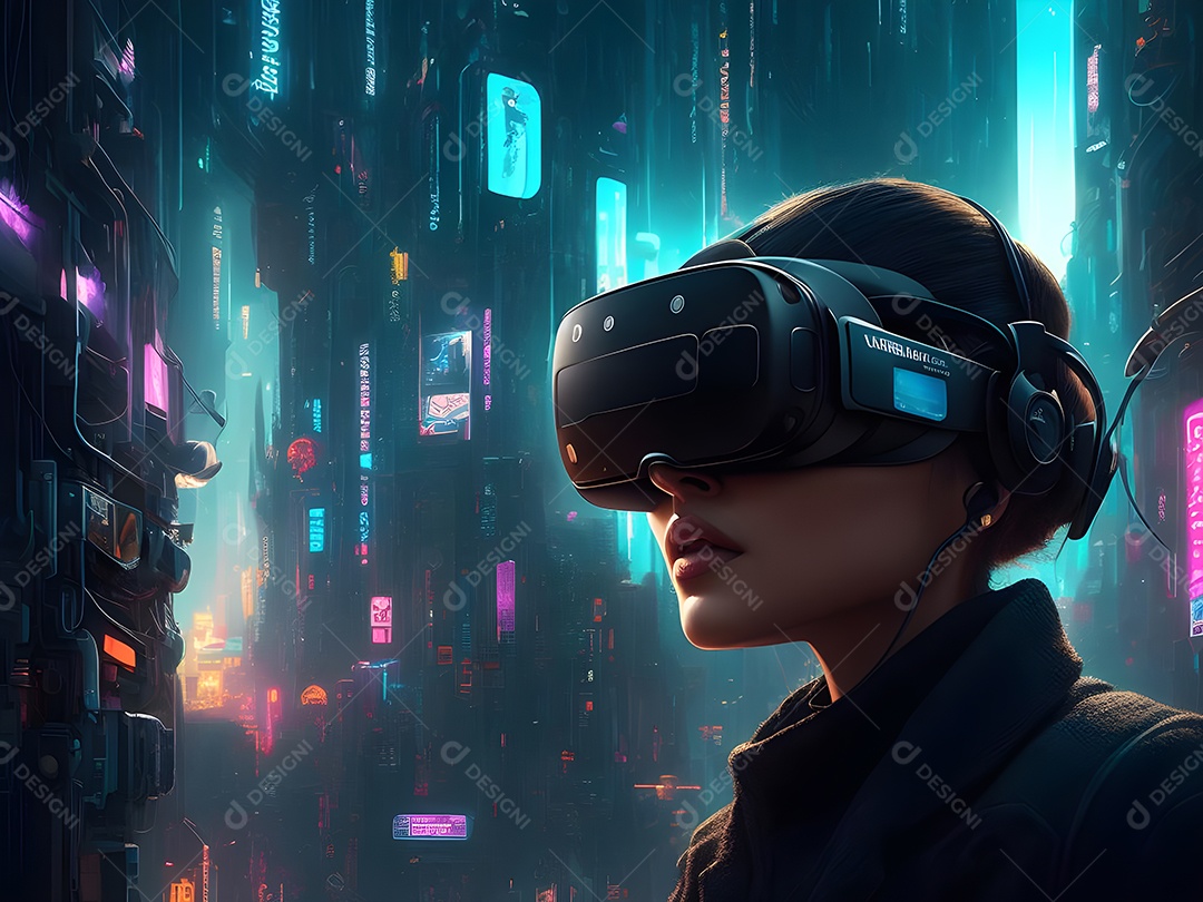 As pessoas da Futurista Exploração usam tecnologia de óculos VR