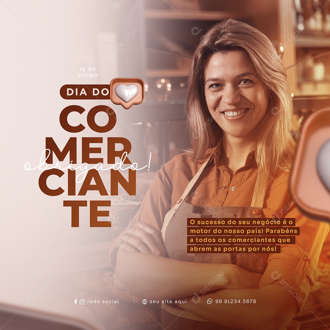 Social Media Dia do Comerciante PSD Editável