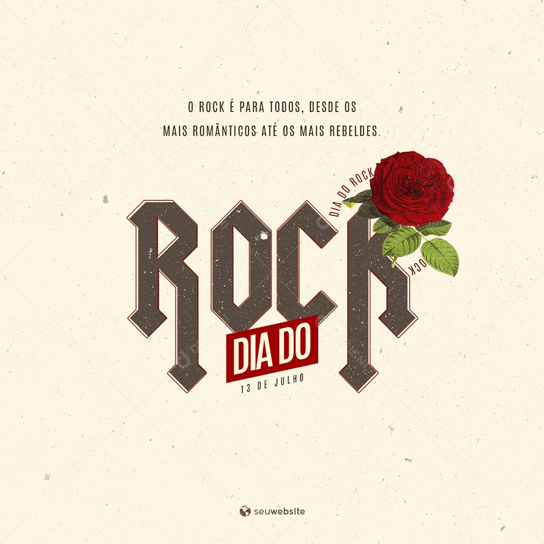 Social Media Dia do Rock PSD Editável