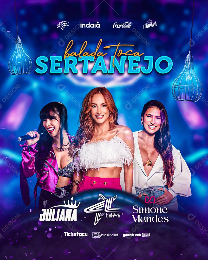 Balada Toca Sertanejo Flyer Social Media PSD Editável