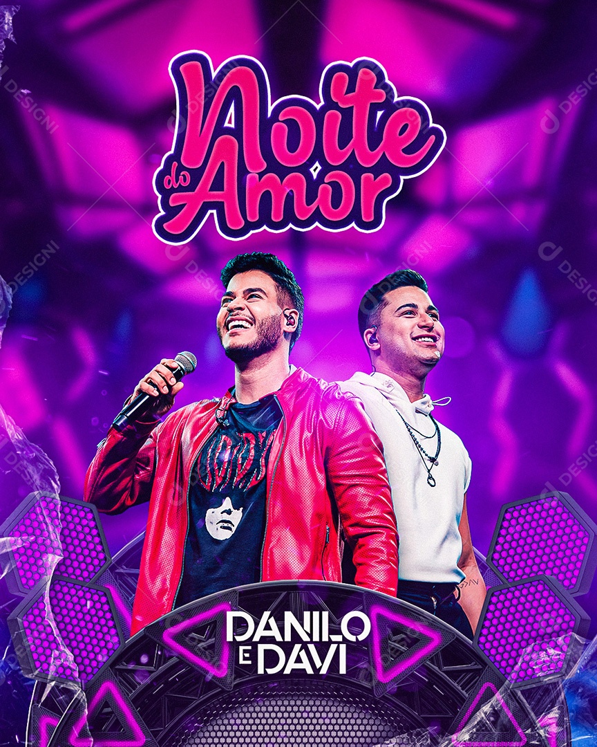 Noite Do Amor Flyer Danilo E Davi Social Media PSD Editável