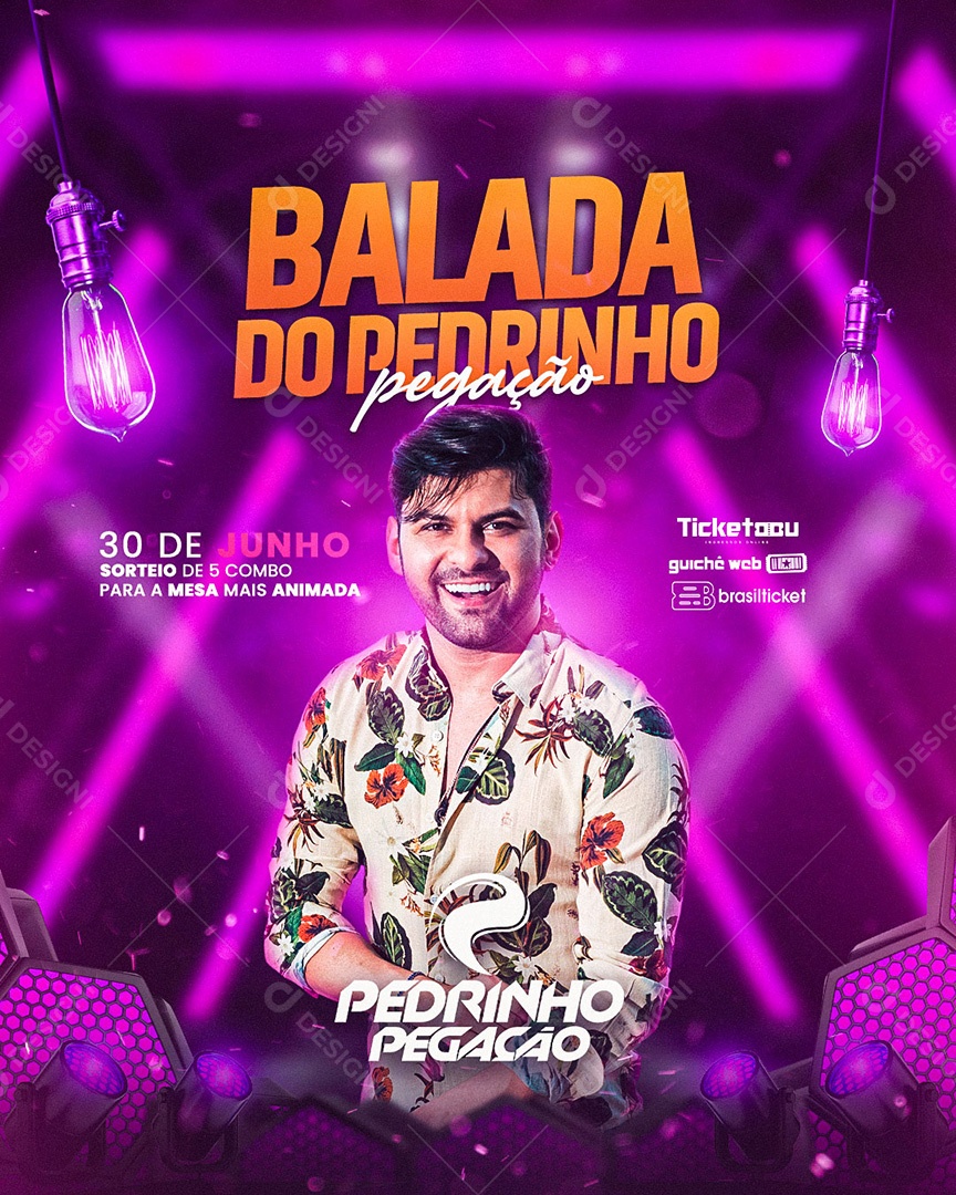 Balada Do Pedrinho Pegação Flyer Social Media PSD Editável
