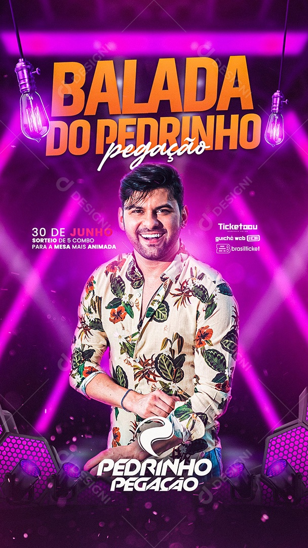 Story Balada Do Pedrinho Pegação Flyer Social Media PSD Editável