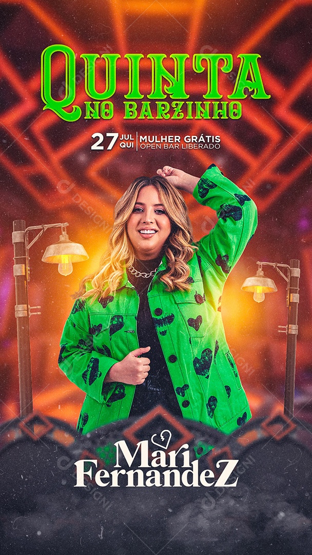 Story Quinta No Barzinho Flyer Mari Fernandez Social Media PSD Editável