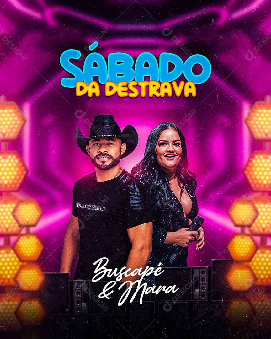 Sábado Da Destrava Flyer Buscapé & Mara Social Media PSD Editável