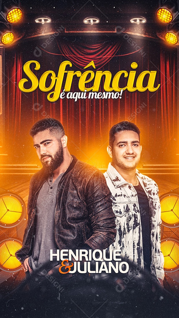 Story Sofrência É Aqui Mesmo Flyer Henrique & Juliano Social Media PSD Editável